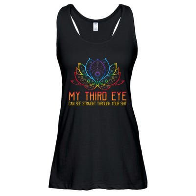 Funny Spiritual Saying Third Eye Sees Through Your Shit Ladies Essential Flowy Tank