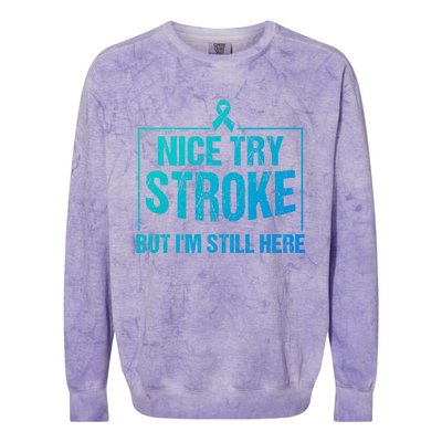 Funny Stroke Survivor Gift Cute Brain Attacks Gift Colorblast Crewneck Sweatshirt