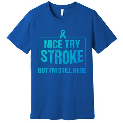 Funny Stroke Survivor Gift Cute Brain Attacks Gift Premium T-Shirt