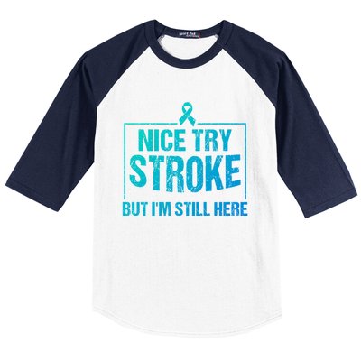 Funny Stroke Survivor Gift Cute Brain Attacks Gift Baseball Sleeve Shirt