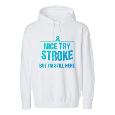 Funny Stroke Survivor Gift Cute Brain Attacks Gift Garment-Dyed Fleece Hoodie