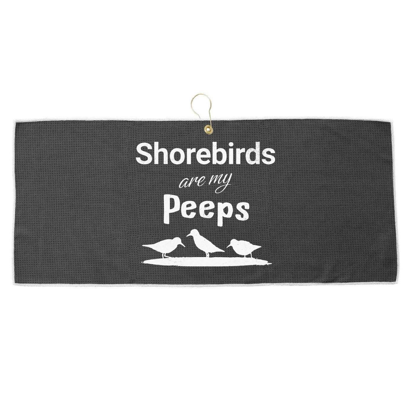 Funny Shorebird Sandpiper Peeps Birdwatching Birder Large Microfiber Waffle Golf Towel