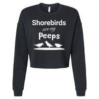 Funny Shorebird Sandpiper Peeps Birdwatching Birder Cropped Pullover Crew