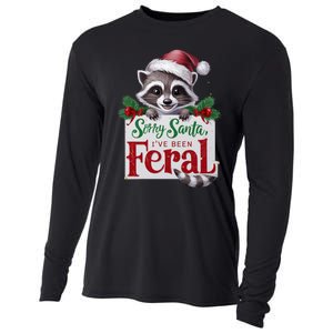 Funny Sorry Santa IVe Been Feral Raccoon Christmas Cooling Performance Long Sleeve Crew