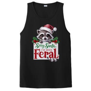 Funny Sorry Santa IVe Been Feral Raccoon Christmas PosiCharge Competitor Tank