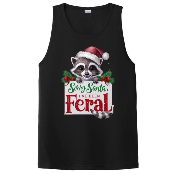 Funny Sorry Santa IVe Been Feral Raccoon Christmas PosiCharge Competitor Tank