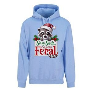 Funny Sorry Santa IVe Been Feral Raccoon Christmas Unisex Surf Hoodie