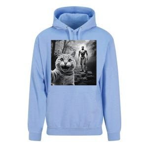 Funny Surprised Scared Cat Selfie With Robot Unisex Surf Hoodie