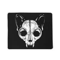 Funny Scary Spooky Cat Feline Skull Skeleton Halloween Art Mousepad