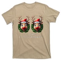 Funny Stop Staring At My Reindeers Boobs Ugly Gag Xmas T-Shirt