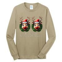 Funny Stop Staring At My Reindeers Boobs Ugly Gag Xmas Tall Long Sleeve T-Shirt