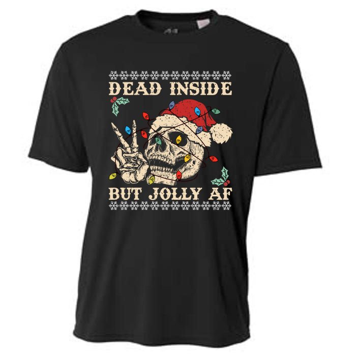 Festive Sarcastic Snarky Skeleton Ugly Christmas Cooling Performance Crew T-Shirt