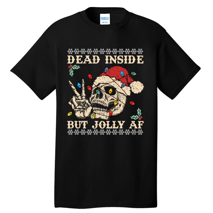 Festive Sarcastic Snarky Skeleton Ugly Christmas Tall T-Shirt