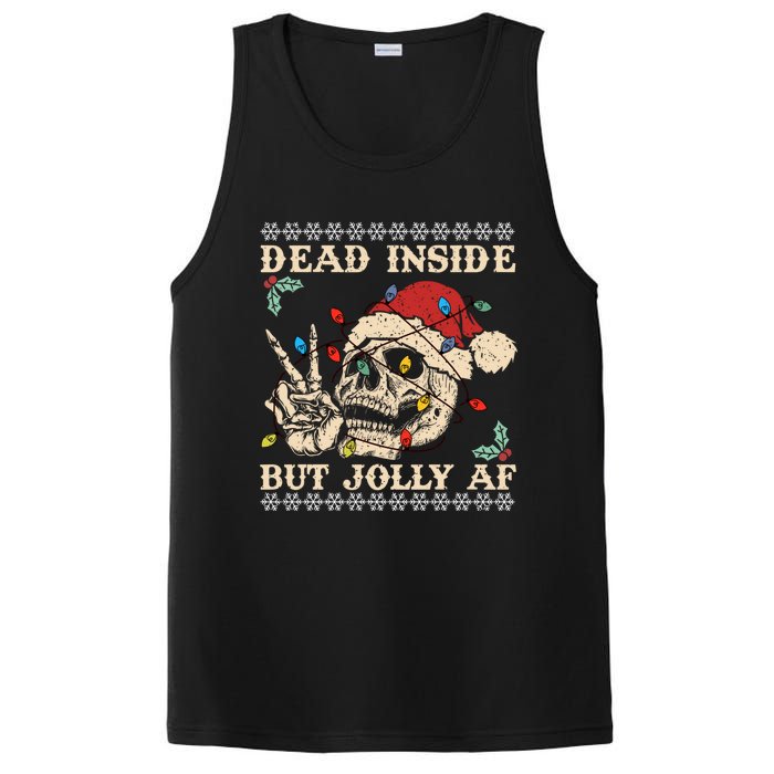 Festive Sarcastic Snarky Skeleton Ugly Christmas PosiCharge Competitor Tank