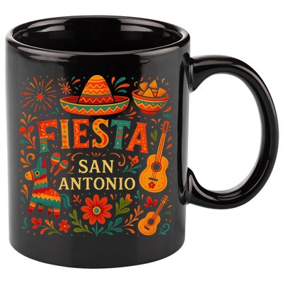 Fiesta Squad San Antonio Texas Cinco De Mayo Lets Fiesta 11oz C Handle Ceramic Mug