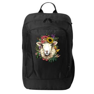 Floral Sheepp Spring Nature Farm Sheepp Lovers City Backpack