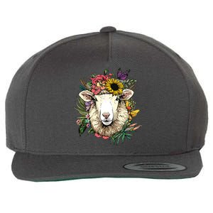 Floral Sheepp Spring Nature Farm Sheepp Lovers Wool Snapback Cap