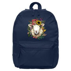 Floral Sheepp Spring Nature Farm Sheepp Lovers 16 in Basic Backpack