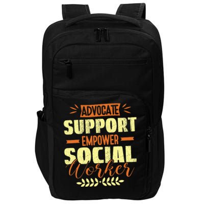 Funny School Social Worker & Mental Health Awareness Month Impact Tech Backpack