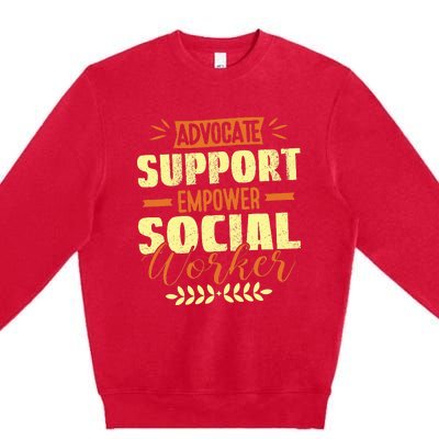 Funny School Social Worker & Mental Health Awareness Month Premium Crewneck Sweatshirt