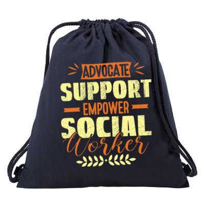 Funny School Social Worker & Mental Health Awareness Month Drawstring Bag