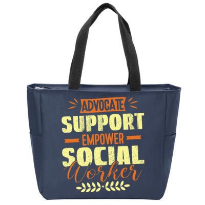 Funny School Social Worker & Mental Health Awareness Month Zip Tote Bag