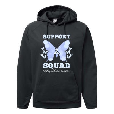 Funny Support Squad Esophageal Cancer Awareness Performance Fleece Hoodie