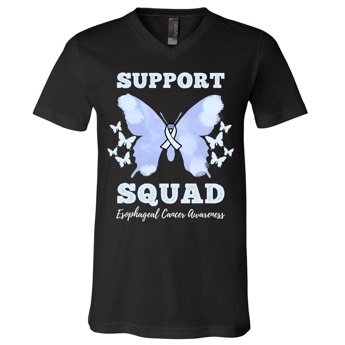 Funny Support Squad Esophageal Cancer Awareness V-Neck T-Shirt