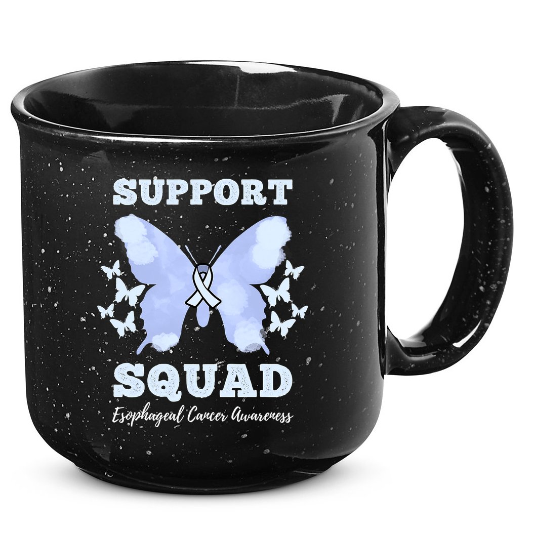 Funny Support Squad Esophageal Cancer Awareness 15oz Campfire Ceramic Mug
