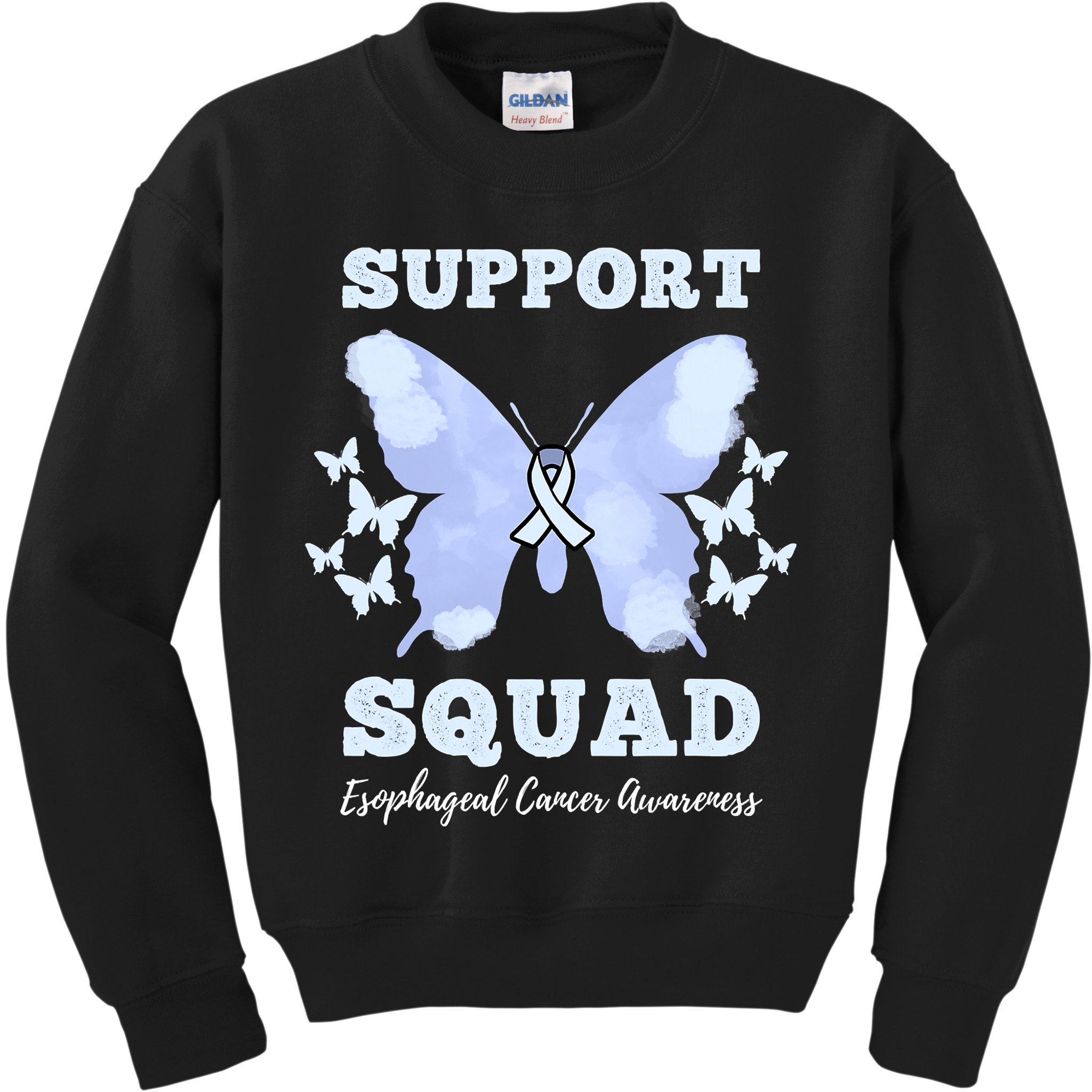 Funny Support Squad Esophageal Cancer Awareness Kids Sweatshirt