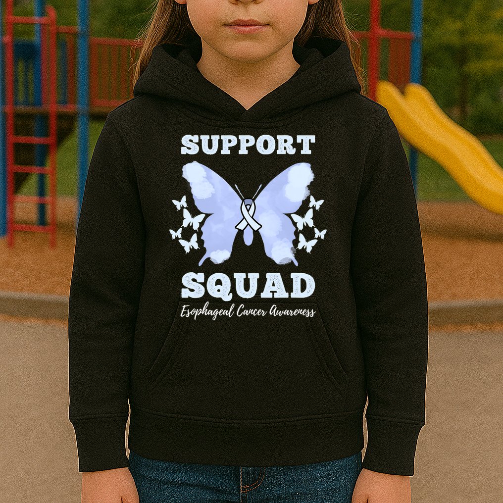 Funny Support Squad Esophageal Cancer Awareness Kids Hoodie