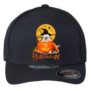 Funny Samoyed Spooky Halloween Flexfit Unipanel Trucker Cap