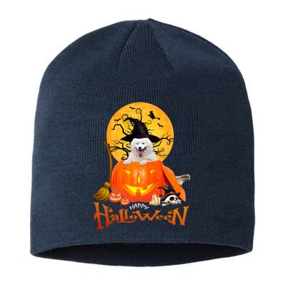 Funny Samoyed Spooky Halloween Sustainable Beanie