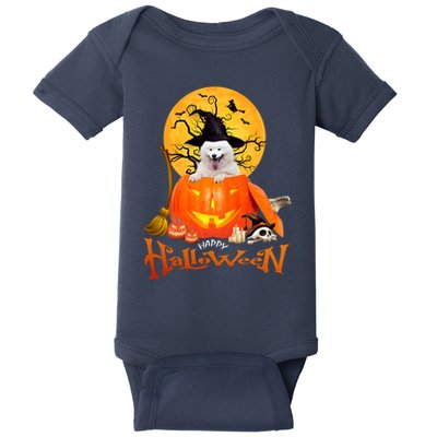 Funny Samoyed Spooky Halloween Baby Bodysuit