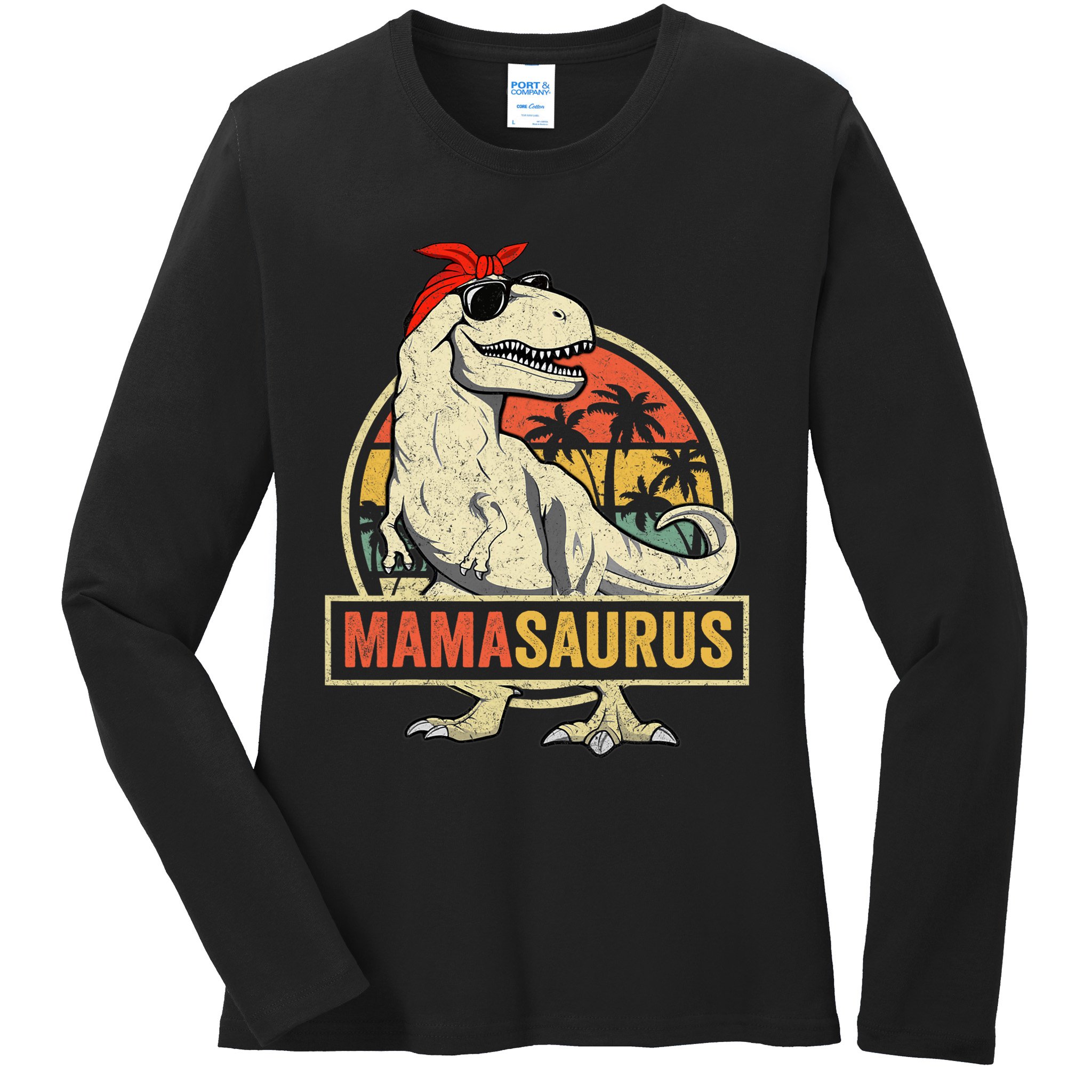 Family Saurus S Store Mamasaurus T Rex Dinosaur Funny Mother's Day Gifts Mom Mommy Unisex Adult Ladies Long Sleeve Shirt