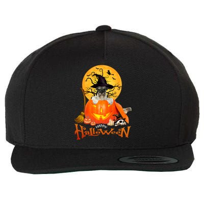 Funny Schnauzer Spooky Halloween Wool Snapback Cap