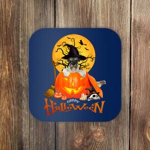 Funny Schnauzer Spooky Halloween Coaster