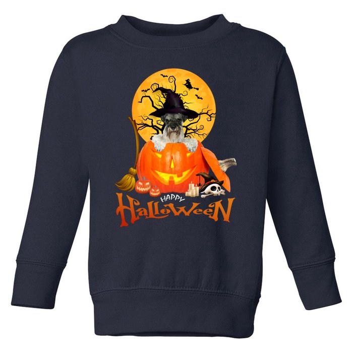 Funny Schnauzer Spooky Halloween Toddler Sweatshirt