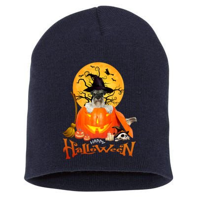 Funny Schnauzer Spooky Halloween Short Acrylic Beanie