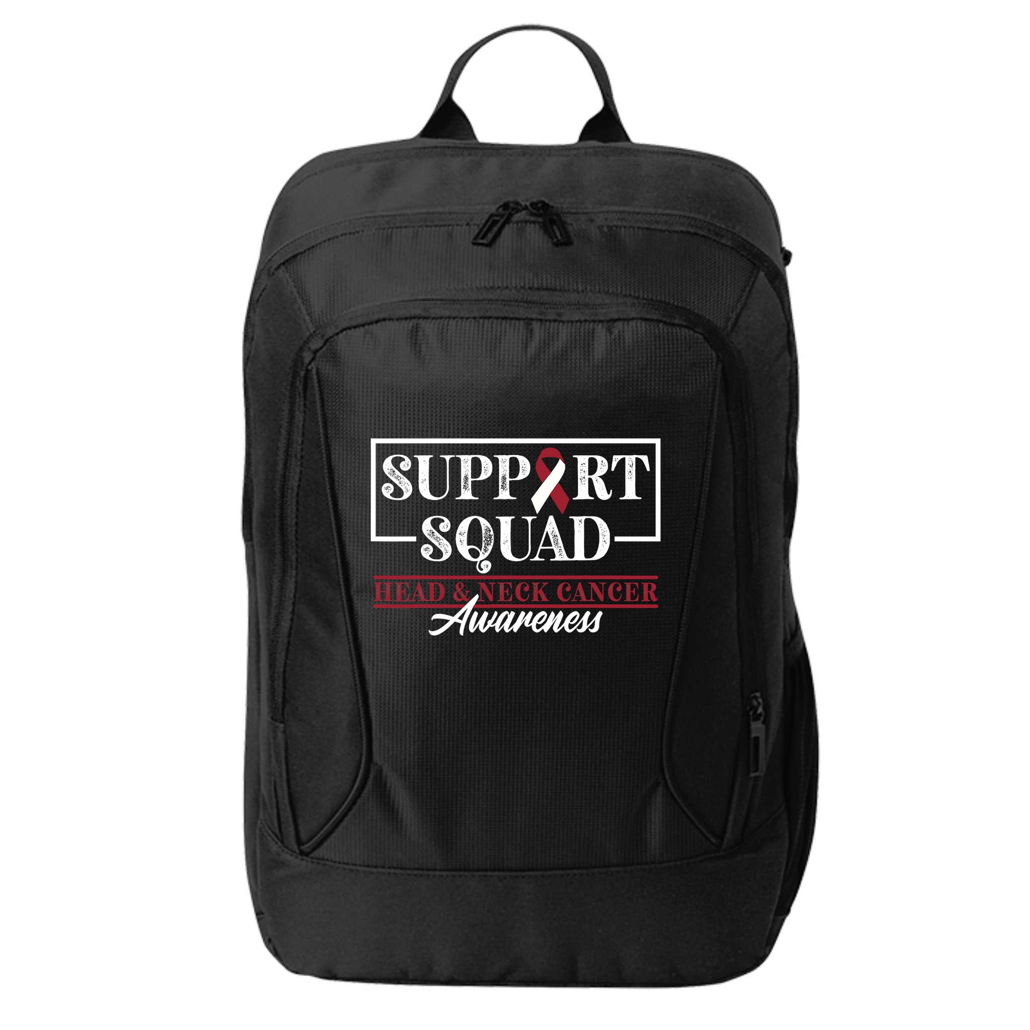 Funny Support Squad I HNSCC Head And Neck Cancer Awareness City Backpack