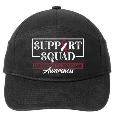 Funny Support Squad I HNSCC Head And Neck Cancer Awareness 7-Panel Snapback Hat