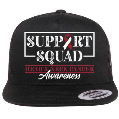 Funny Support Squad I HNSCC Head And Neck Cancer Awareness Flatbill Hat