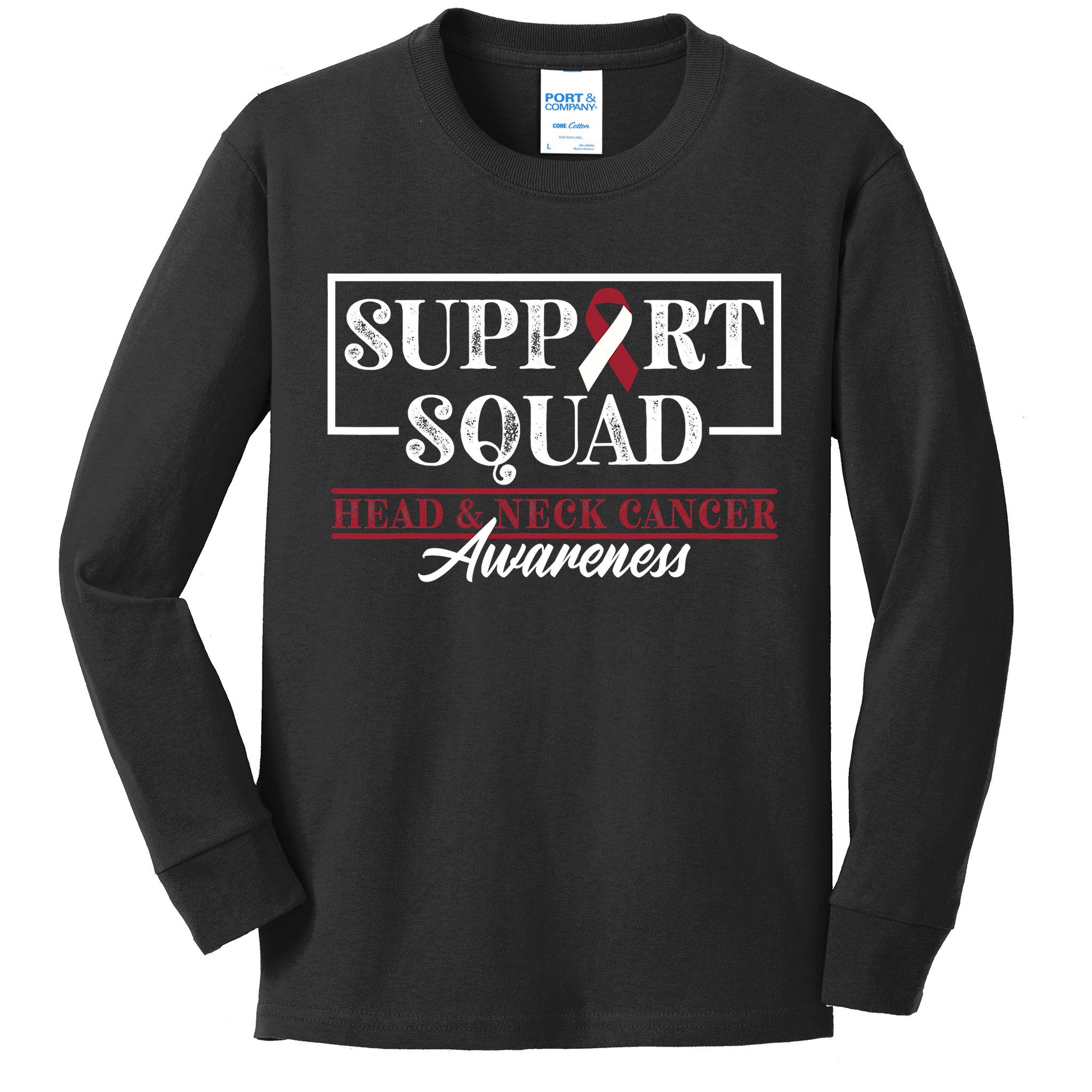 Funny Support Squad I HNSCC Head And Neck Cancer Awareness Kids Long Sleeve Shirt