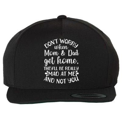 Funny Sitter Sitting Nanny Gift Wool Snapback Cap