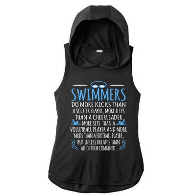 Funny Swim Swimmer Water Sports Athlete Player Graphic Gift Ladies PosiCharge Tri-Blend Wicking Draft Hoodie Tank