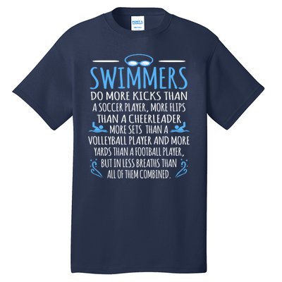 Funny Swim Swimmer Water Sports Athlete Player Graphic Gift Tall T-Shirt