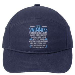 Funny Swim Swimmer Water Sports Athlete Player Graphic Gift 7-Panel Snapback Hat