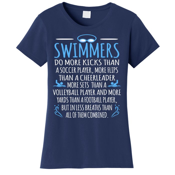 Funny Swim Swimmer Water Sports Athlete Player Graphic Gift Women's T-Shirt