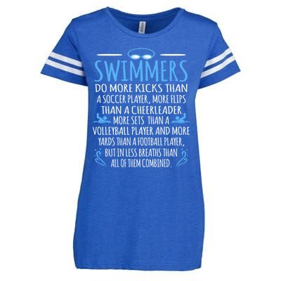 Funny Swim Swimmer Water Sports Athlete Player Graphic Gift Enza Ladies Jersey Football T-Shirt