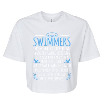 Funny Swim Swimmer Water Sports Athlete Player Graphic Gift Bella+Canvas Jersey Crop Tee